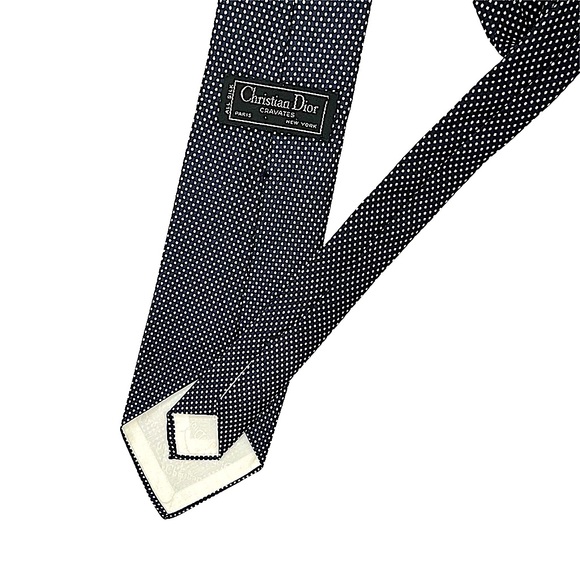 Dior Other - Christian Dior | All Silk Navy Polka Dot Tie